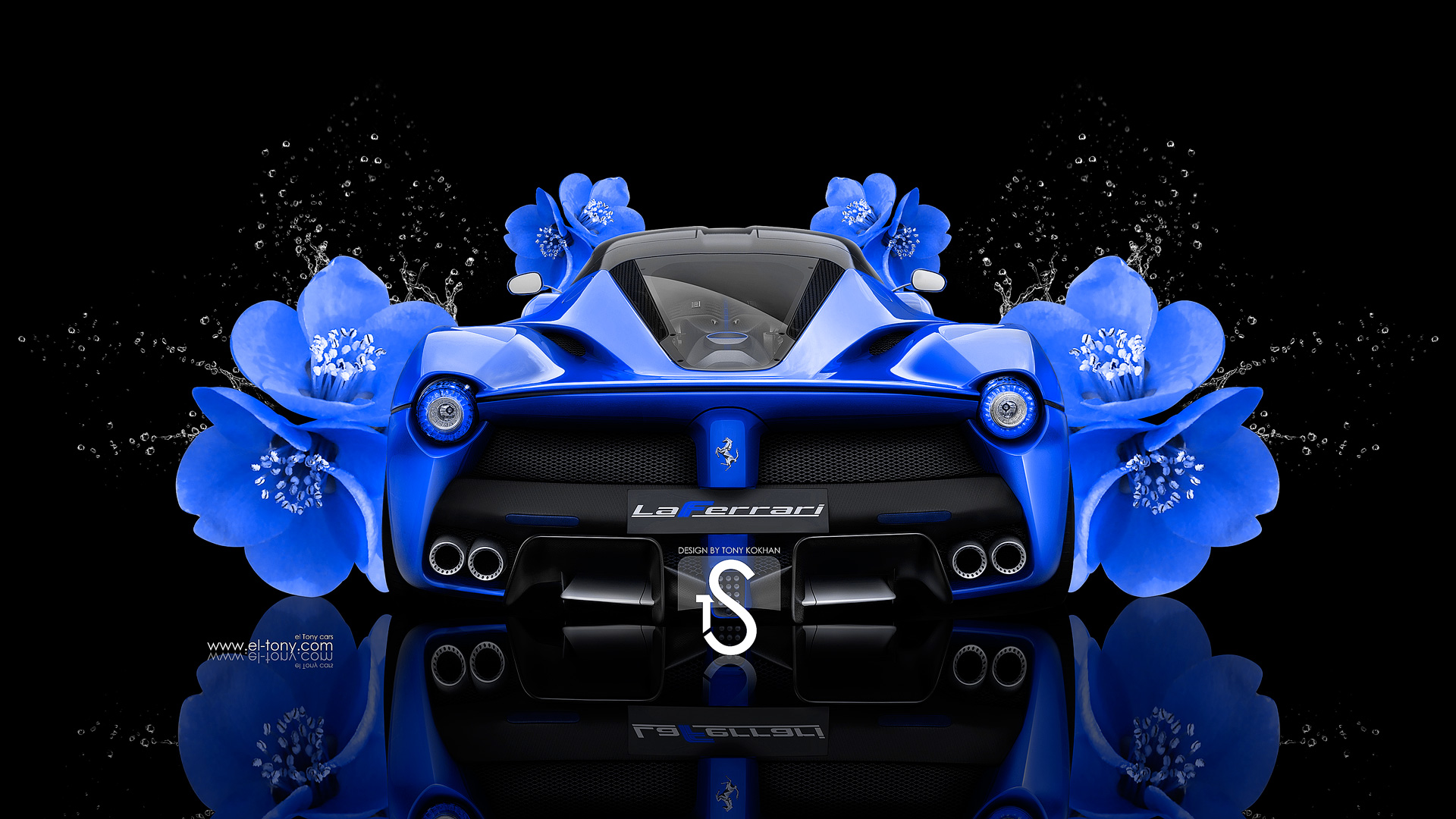 Ferrari-LaFerrari-Flowers-Car-2013-Blue-HD-Wallpapers-by-Tony-Kokhan-www.el-tony.com_